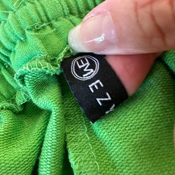 Retro 70’s Green Drawstring Knit Sweat Shorts Pockets Athletic High Waist Medium - Picture 5 of 10